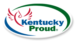 Oval Kentucky Proud Program logo featuring a Cardinal